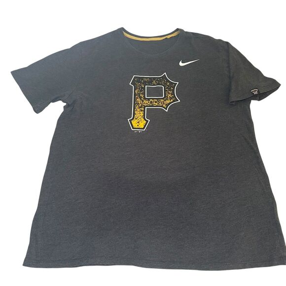 Nike DriFit MLB Pittsburgh Pirates Baseball Team T-Shirt Men Heather Gray Sports - Picture 1 of 6